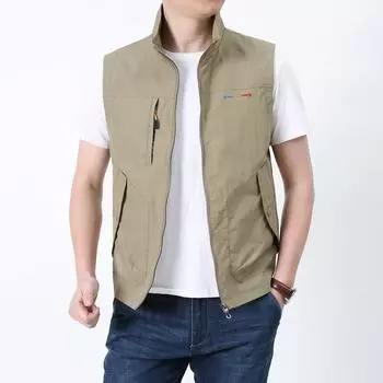 Уличный жилет, мужской мультисумочный быстросохнущий повседневный спортивный жилет среднего возраста, свободный жилет большого размера, инструменты M армия зеленый
