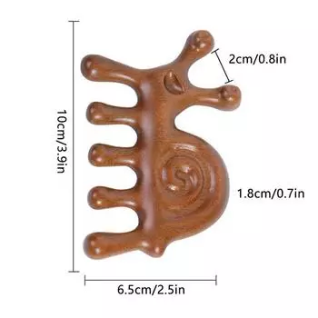 Улитка Дерево Тело Меридиан Массаж Широкий Зубчатый Гребень Лицо Глаз Плечи Шея Гребень Акупунктурная Терапия Кровообращение Инструмент Гуаша 1pcs