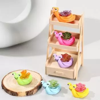 Улитка орнамент милый реалистичный смола мох пейзаж животное миниатюра для дома оранжевый