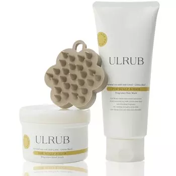 ULRUB Скраб для головы 200 г Маска для волос 200 г Уход за кожей головы Набор для ухода за волосами с щеткой для кожи головы Скраб для волос Отшелушивающий уход Шампунь Уход за порами Уход за кожей головы