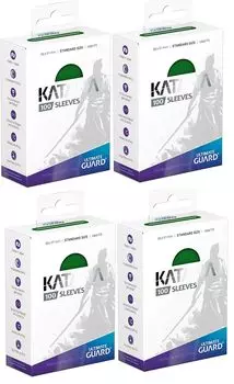 Ultimate Guard Katana Sleeve Standard Size 100 Card Sleeves [4 Boxes] (Green)