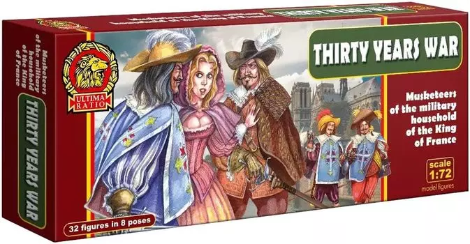 Ultimatio French Musketeer 8 тел пластиковая модель RU72012 1/72 позы/32