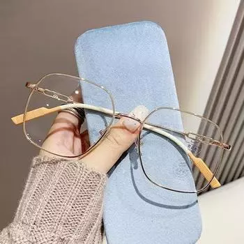 Сверхлегкие очки с защитой от синего света Xiaohongshu в металлической квадратной оправе, простые зеркальные очки для близорукости высокой четкости Anti blue light