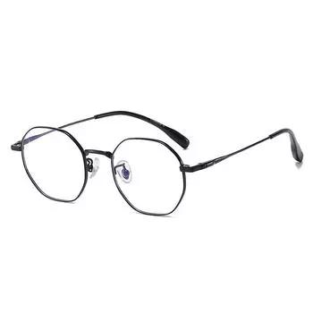 Ultra-Light Pure Titanium Polygonal Glasses Frame Optical Myopia Glasses Frame Eye Frame Female 92037 white film