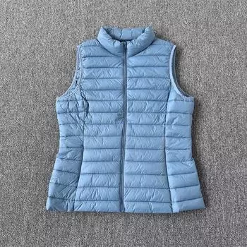 Ultra-Light Short Stand-up Collar All-Match Windproof Running Vest Blue 2XL