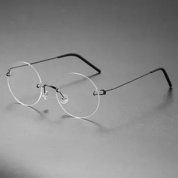Ultra Light Titanium Frameless Glasses Small Anti-blue Light Computer Eyewear Unisex Eyeglasses Frame Glasses Frameless Eyewear ANTI BLUE LIGHT чёрный