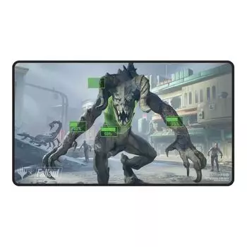 Ultra PRO Fallout Black Stitch Playmat Ограниченный выпуск Коллекционные предметы Торговля Настольные игры Основные принадлежности Аксессуары Принадлежности - - VATS. - магия чёрный