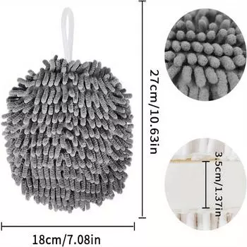 Ultra-Soft Chenille Hanging Hand Towel with Loop - Quick Dry, Highly Absorbent for Kitchen Sink or Vanity