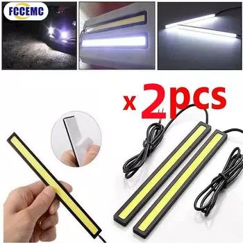 Ultra Thin Bright LED Car COB Daytime Running Lights SuperBright Low Cosumption Auto DRL Fog Driving Lamp 12V DRL Lamp Universal синий