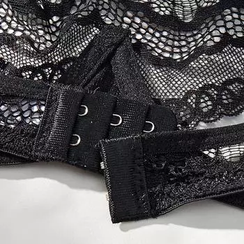 Ультратонкий прозрачный бюстгальтер на бретелях, кружевной бюстгальтер, визуально уменьшающий большую грудь, женский эротический сексуальный комплект нижнего белья S