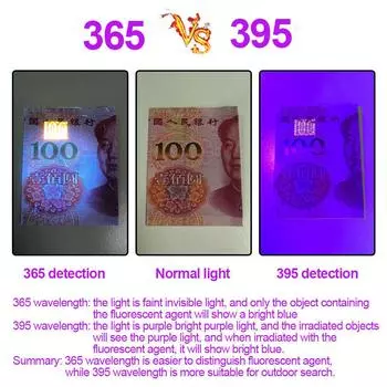Ultra Violet Light 8W White+Yellow+365nm+395nm UV LED Flashlight Pet Urine Stains Detector Gemstone Identification+18650+charger