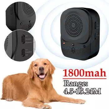Ultrasonic Barking Stop Device 1800mah Dog Driving Device Noise Prevention Training Device Dog Barking Stop Device with 4 Level чёрный