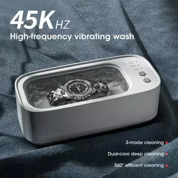 Ultrasonic Cleaning Machine Electric High-frequency Vibration 3-speed Adjustable Glasses Jewelry Pacifier Timed Deep Cleaning белый