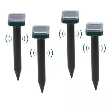 Ultrasonic Solar Powered Mole Repellent 4 Pack Outdoor Waterproof Gopher Snake Vole Repellent For 4 packs