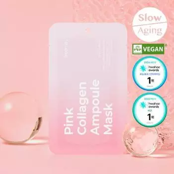 [Улучшение эластичности] Primey Pink Collagen Ampoule Mask 1 лист, корейская маска-набор