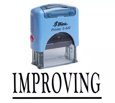 УЛУЧШЕНИЕ Самообувной резиновый штамп на заказ Блестящий офисный стационарный штамп Impression Area 14 mm x 38 mm чёрный