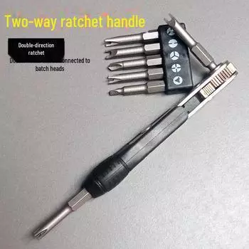 Улучшенная 36-зубчатая мини-отвертка с двойной головкой и трещоткой, реверсивная и компактная, экономящая труд