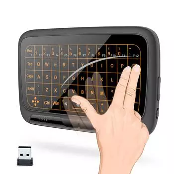 Улучшенная клавиатура 2,4 ГГц Беспроводная мини-клавиатура Мультисенсорная панель Встроенная подсветка мыши USB
