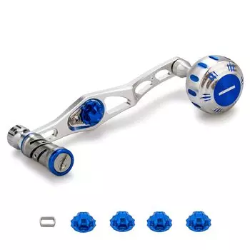 Улучшенная ручка катушки HEIGHTEN SHIMANO DAIWA Abu Bait Reel Universal Silver 70/45 мм V2.0 (Серебристый/Синий (Ручка) & (Ручка)) (131)