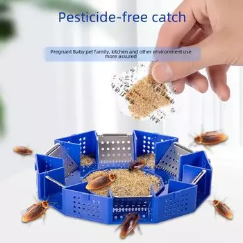 Улучшенная шестидверная нетоксичная ловушка для тараканов для кухни или спальни. синий