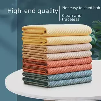 Улучшенная утолщенная ткань из рыбьей чешуи: Впитывающая безворсовая микрофибра для очистки зеркал без разводов