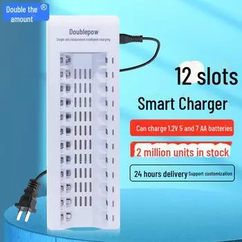 Улучшенное интеллектуальное зарядное устройство 5-го поколения с 12 слотами для NiMH/NiCd AA/AAA KTV-аккумуляторов 7-го поколения K12 standard plug