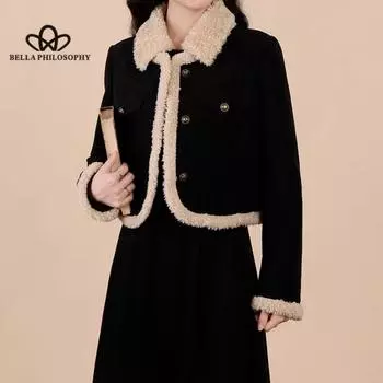 Улучшенный французский костюм осень-зима новый комплект из двух предметов премиум-качества пальто женское пальто повседневное пальто S