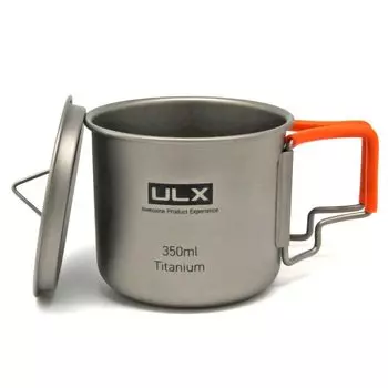 ULX Titanium Mug 350ml Open Fire OK Silicone Tube Standard Equipped with Lid Brand from Single Wall Titanium Mug [Outdoor Fukuoka ULX]