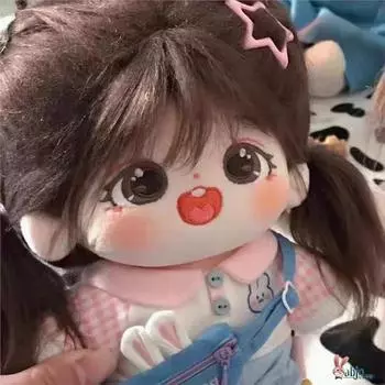 Улыбающаяся девочка хлопковая кукла плюшевые игрушки 20 см обычная детская одежда мягкая игрушка для настройки фигурка игрушки рождественская коллекция подарок