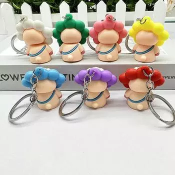 Улыбающееся лицо Подсолнух Свинья Брелок Парный Автомобильный Ключ Подвеска Мультяшный Рюкзак Парная Сумка Подвеска Автомобиль Изысканный Брелок Подарок розовый