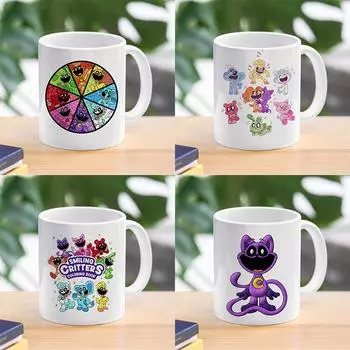 Улыбающееся существо мультяшная кофейная чашка Catnap Dogday кружка аниме милая детская керамическая чашка для воды в подарок для девочек мальчиков детей 1
