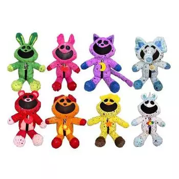 Улыбающееся животное, плюшевая игрушка, ужас, большой рот, сидящая кошка, свинья, кролик, медведь, собака, плюшевая кукла, украшение для дома, спальни, для детей, взрослых, веер, подарок