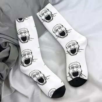Улыбающиеся Полезные Вояк Сояк Чулки Смешной Мем Графический Элегантные Носки Весна Противоскользящие Носки Мужские Альпинистские Средние Мягкие Носки One Size