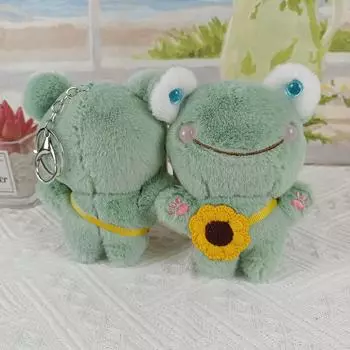 Улыбающиеся животные лягушка плюшевая мягкая игрушка брелок для ключей сумка автомобильный кулон брелок подарки 1PC