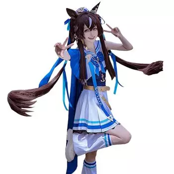 Uma Musume Pretty Derby Viblos Косплей Хэллоуин Аниме Конкурс Одежда [milky time] белый