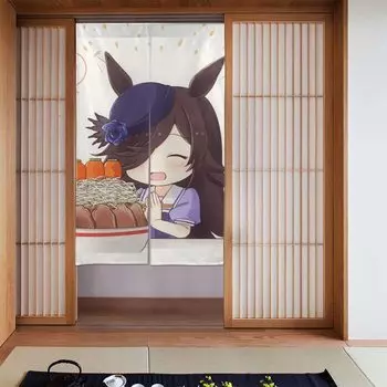 Uma Musume Rice Shower Noren Suitable for All Easy Entryway Privacy Screen for Living Room Curtain, Seasons, Installation, Bedroom, Bathroom, Bathtub,
