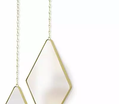 Umbra 358777-221 Dima, Matte Brass, Set of 3, Trio of Decorative Mirrors Apartment Dcor/Wall Art, Diamond