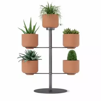umbra Planter Flowerpot Stand Type 5 Pots Interior Titanium Terrapotta 21015664624 W38 x D29 x H29cm