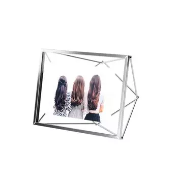 Umbra Prisma Picture Frame, 4x6 Metal Photo Display for Desk or Wall, 4 x 6 , Chrome