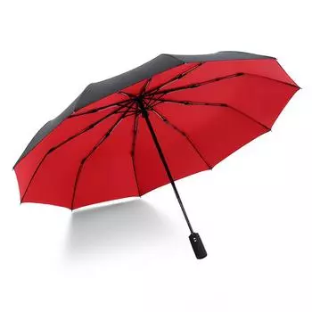 Umbrella Automatic double-layer umbrella 10 bone wind-resistant three-fold men s umbrella Umbrella plus 23 inches