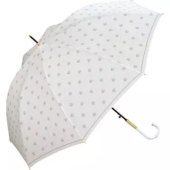 Umbrella Charmy Heart Off Long Umbrella 58cm For Both Sunny and Rainy Days Large Heart Pattern Pastel Color Clear Handle Feminine For Commuting To