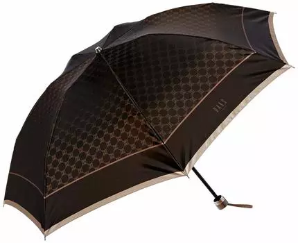Umbrella DAKS Monogram Jacquard Umbrella Folding Umbrella Yarn Dyed Logo Simple Stylish Cute Made in Japan Present Gift Black Rib 55cm [Moonbat] чёрный