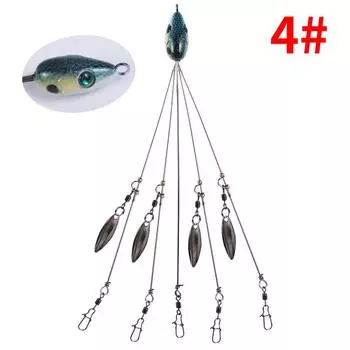 Umbrella Fishing Lure Alabama Rig Head Set Swimming Bait Minnow Fishing Tac AU 4#