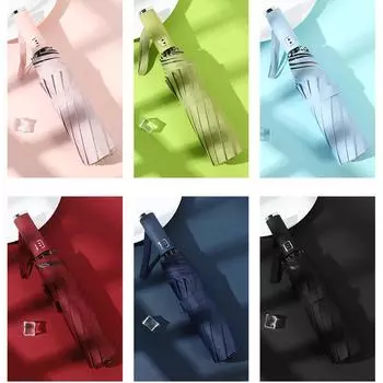 Umbrella Ten Bones Full Umbrella Sunscreen Vinyl Double Folding Umbrella