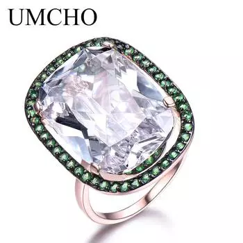 UMCHO Create кубический циркон Friends Party Ring Ювелирные изделия из стерлингового серебра 925 пробы для женщин с элегантностью