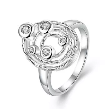 Umcho Fashion серебряное кольцо с геометрическим дизайном и элегантным стилем Lady CZ Ring