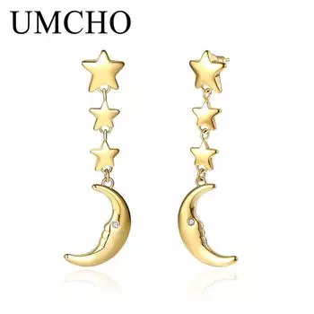 UMCHO изысканные серьги-луны из нержавеющей стали, уникальные женские ювелирные изделия в подарок