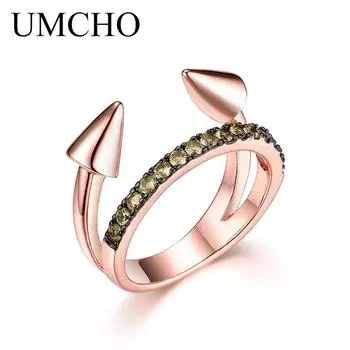 UMCHO Натуральные кольца из 100% стерлингового серебра 925 пробы для женщин, дизайн с заклепками, вечерние украшения в стиле рок, обручальные украшения, подарок 6
