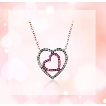 UMCHO ожерелье-цепочка с двойным сердечком из стерлингового серебра 925 пробы, ожерелья для женщин, подарок на День святого Валентина, ювелирные изделия