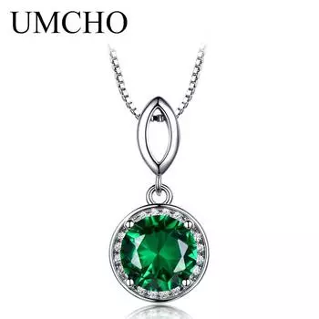 UMCHO ожерелья для женщин, ювелирные изделия с камнями, праздничный подарок для девочек, ювелирные изделия с драгоценными камнями, трендовая цепочка изумрудный